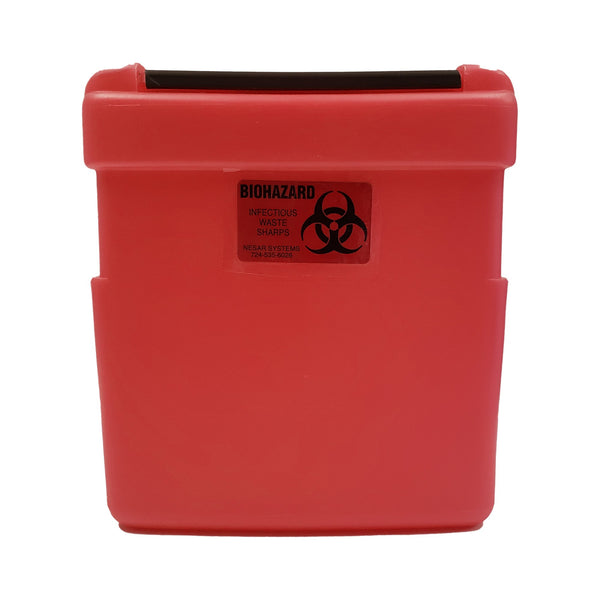 Nesar Systems Replacement Radioactive Sharps Container Red Base 8-1/2 L X 4 D X 9 H Inch Horizontal Entry 1 Gallon (883607_EA) 1/EA