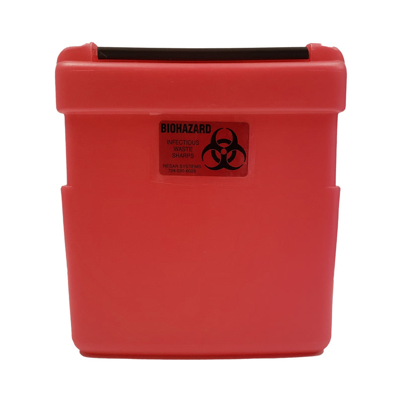 Nesar Systems Replacement Radioactive Sharps Container Red Base 8-1/2 L X 4 D X 9 H Inch Horizontal Entry 1 Gallon (883607_EA) 1/EA