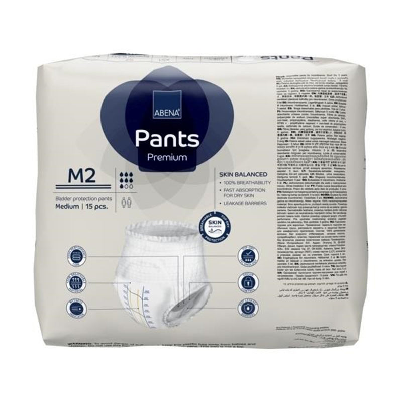 Abena® Premium Pants M2 Unisex Adult Absorbent Underwear Pull On with Tear Away Seams Medium Disposable Heavy Absorbency (1218230_CS) 90/CS