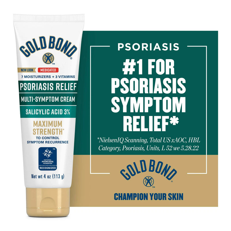 Gold Bond® Psoriasis Relief Medicated Multi-Symptom Psoriasis Cream 4 oz. Tube Unscented Cream (1230686_EA) 1/EA