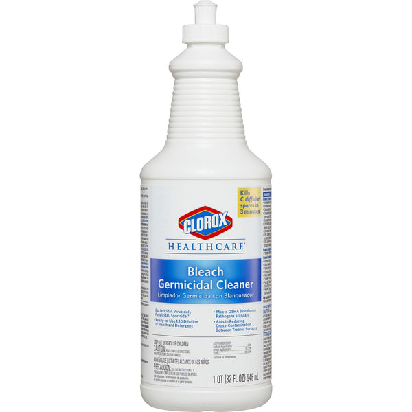 Clorox Healthcare® Bleach Germicidal Surface Disinfectant Cleaner Manual Squeeze Liquid 32 oz. Bottle Fruity Floral Bleach Scent NonSterile (369427_CS) 6/CS