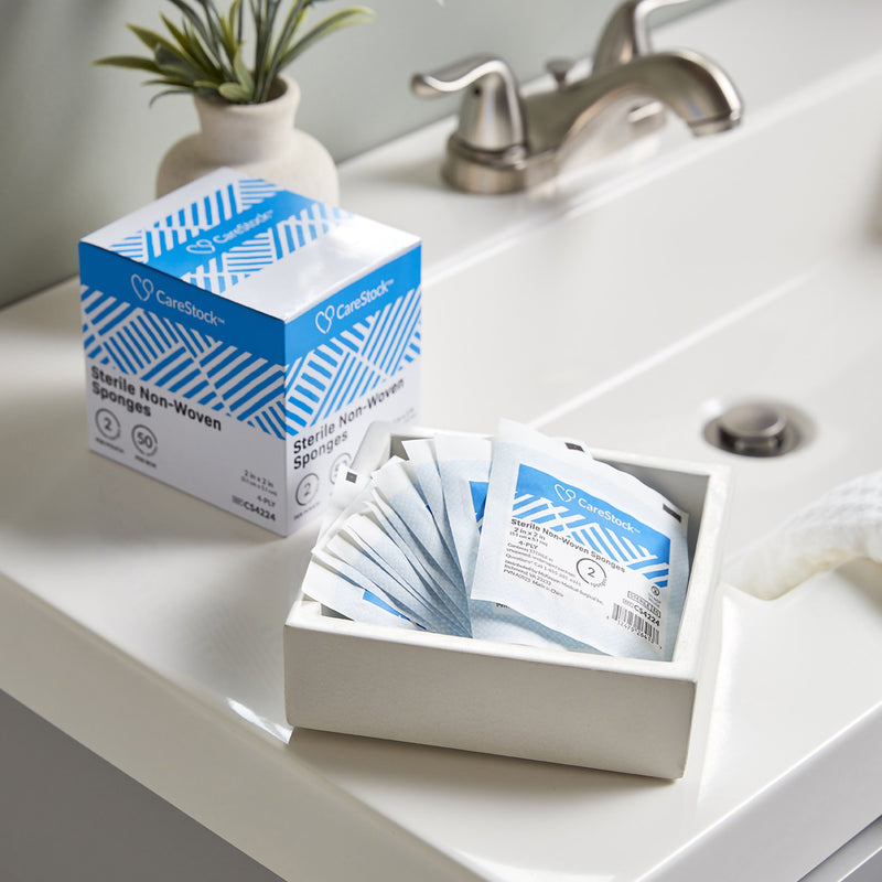 CareStock™ Gauze Sponge 2 X 2 Inch 4-Ply Sterile 2 per Pack (1242209_CS) 1500/CS