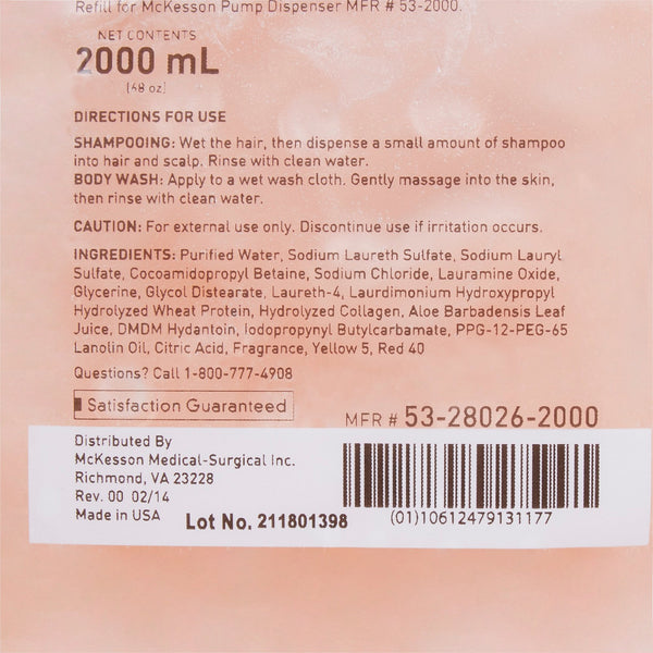 McKesson Shampoo and Body Wash 2,000 mL Dispenser Refill Bag Apricot Scent (468270_CS) 4/CS
