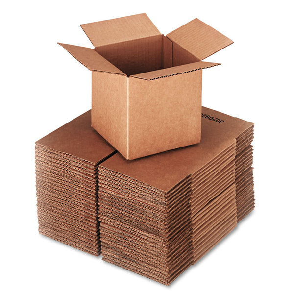 Universal® Cubed Fixed-Depth Corrugated Shipping Boxes, Regular Slotted Container (RSC), Small, 6" x 6" x 6", Brown Kraft, 25/Bundle (UNV666)