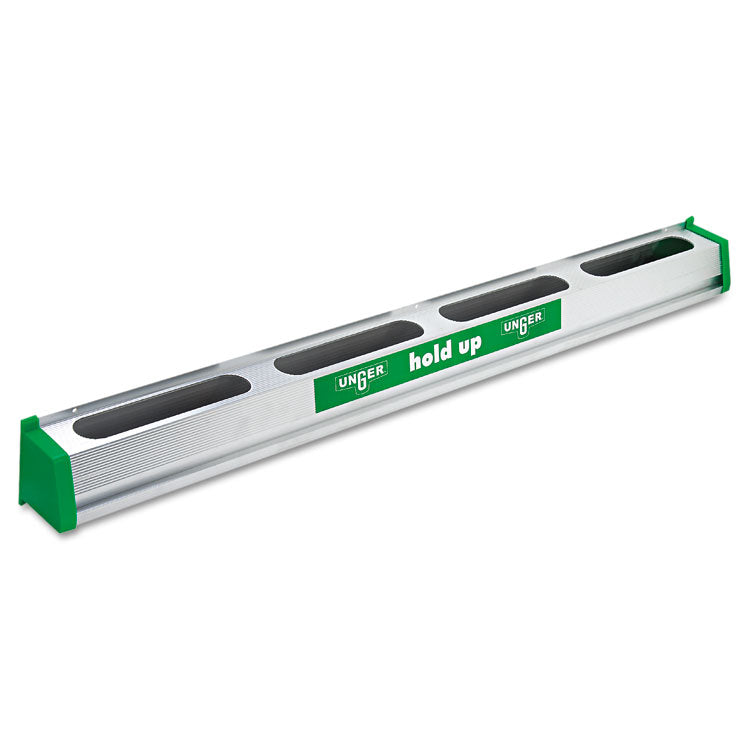 Unger® Hold Up Aluminum Tool Rack, 36w x 3.5d x 3.5h, Aluminum/Green (UNGHU900) Each