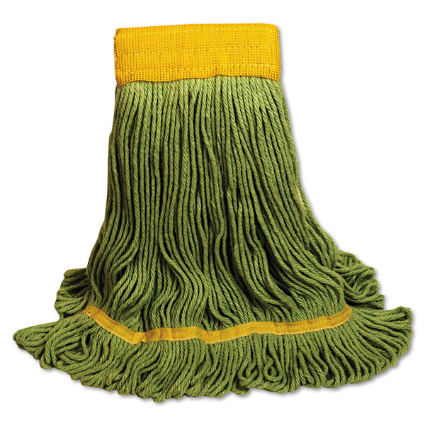 Boardwalk® EcoMop Looped-End Mop Head, Recycled Fibers, Large Size, Green (BWK1200LEA) Each