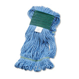 Boardwalk® Super Loop Wet Mop Head, Cotton/Synthetic Fiber, 5" Headband, Medium Size, Blue (BWK502BLEA)