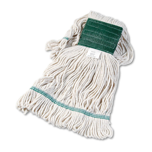 Boardwalk® Super Loop Wet Mop Head, Cotton/Synthetic Fiber, 5" Headband, Medium Size, White, 12/Carton (BWK502WHCT) Case of 12