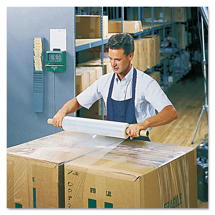 Universal® Stretch Film with Preattached Handles, 20" x 1,000 ft, 20 mic (80-Gauge), Clear, 4/Carton (UNV08020) Case of 4