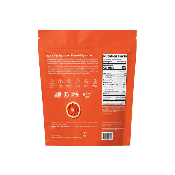 Cure Oral Electrolyte Solution Blood Orange Flavor 0.27 oz. Electrolyte (1267699_PK) 14/PK