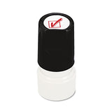 Universal® Round Message Stamp, CHECK MARK, Pre-Inked/Re-Inkable, Red (UNV10075)