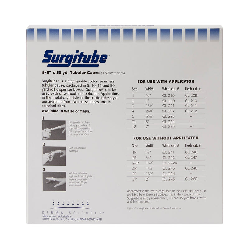 Surgitube® Tubular Retainer Dressing Cotton 5/8 Inch X 50 Yard Size 1 White Small Finger / Toe NonSterile (197356_EA) 1/EA