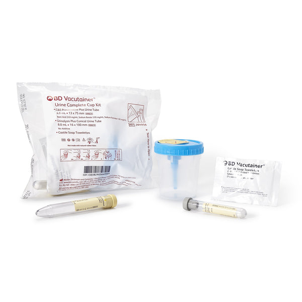 BD Vacutainer® Urine Specimen Collection Kit 4 mL / 8 mL Plastic Collection Cup / Collection Tube Sterile (492908_CS) 50/CS