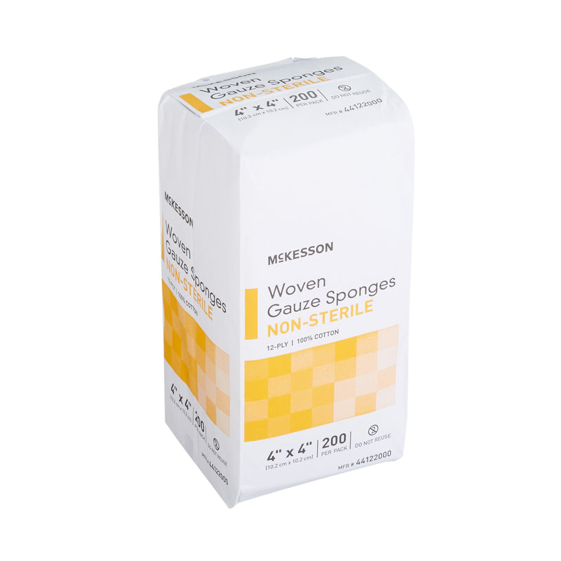 McKesson Gauze Sponge 4 X 4 Inch 12-Ply NonSterile 200 per Pack (440343_BG) 200/BG