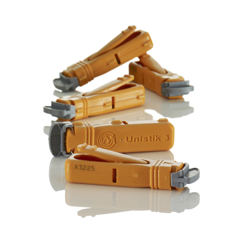 Unistik 3 Safety Lancet 21 Gauge Retractable Push Button Activation Finger (539417_BX) 200/BX