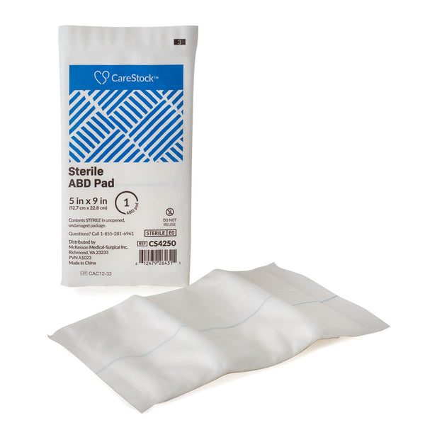 CareStock™ Abdominal Pad 5 X 9 Inch Sterile 1 per Pack (1242213_CS) 400/CS