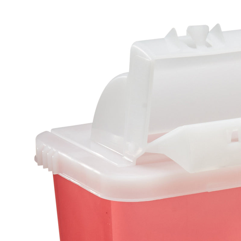 SharpStar™ In-Room™ Sharps Container Translucent Red Base 12-1/2 H X 5-1/2 D X 10-3/4 W Inch Horizontal Entry 1.25 Gallon (344297_EA) 1/EA