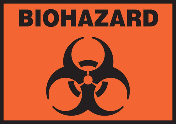 Accuform Signs Pre-Printed Label Caution Label Black / Orange Vinyl Biohazard w/Sign Black Biohazard 3-1/2 X 5 Inch (1066749_PK) 5/PK