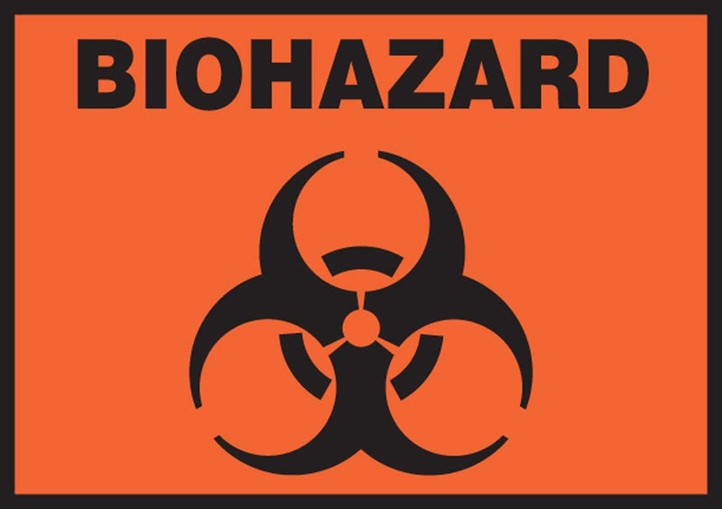 Accuform Signs Pre-Printed Label Caution Label Black / Orange Vinyl Biohazard w/Sign Black Biohazard 3-1/2 X 5 Inch (1066749_PK) 5/PK