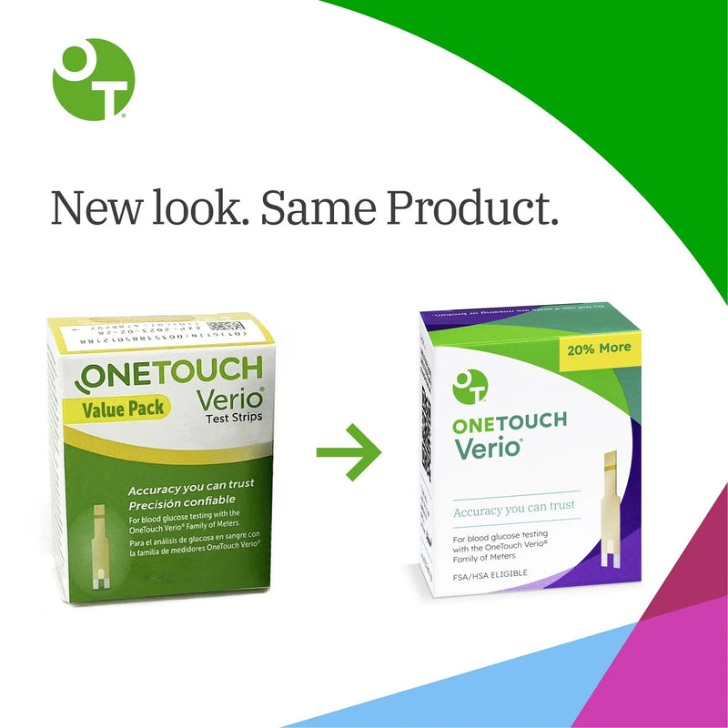 OneTouch® Verio® Blood Glucose Test Strips 50 Strips per Pack (1076316_BX) 50/BX