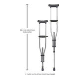 McKesson Underarm Crutches Youth / Adult / Tall Adult 4 Foot 6 Inch to 6 Foot 6 Inch User Height Aluminum Frame 300 lbs. Weight Capacity (1095263_CS) 8/CS