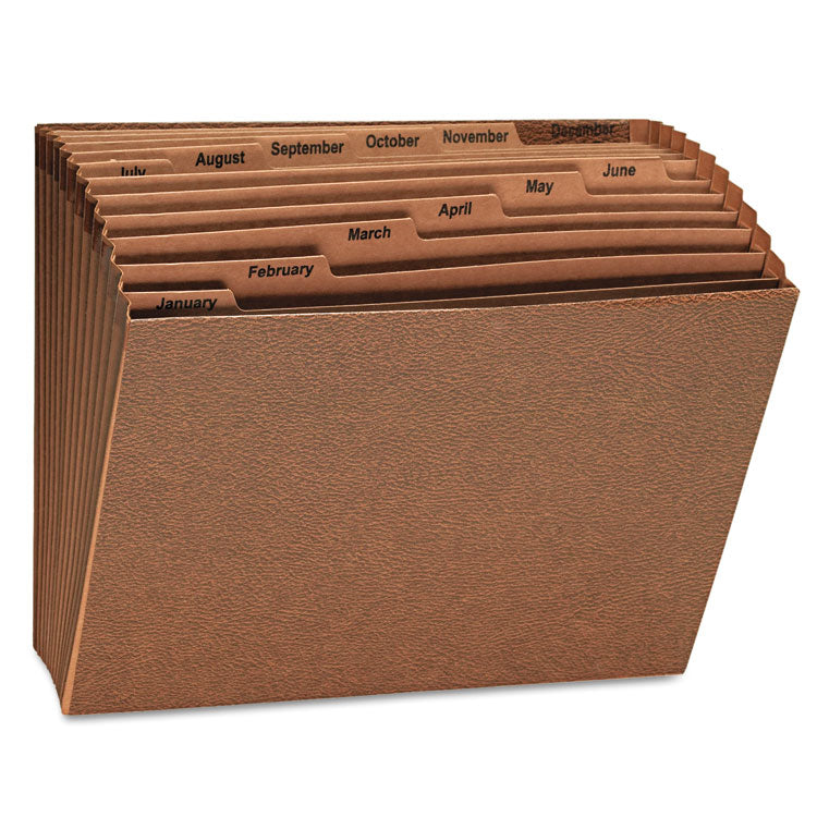 Universal® Expanding Files, 12 Sections, 1/12-Cut Tabs, Letter Size, Redrope (UNV13930) Each