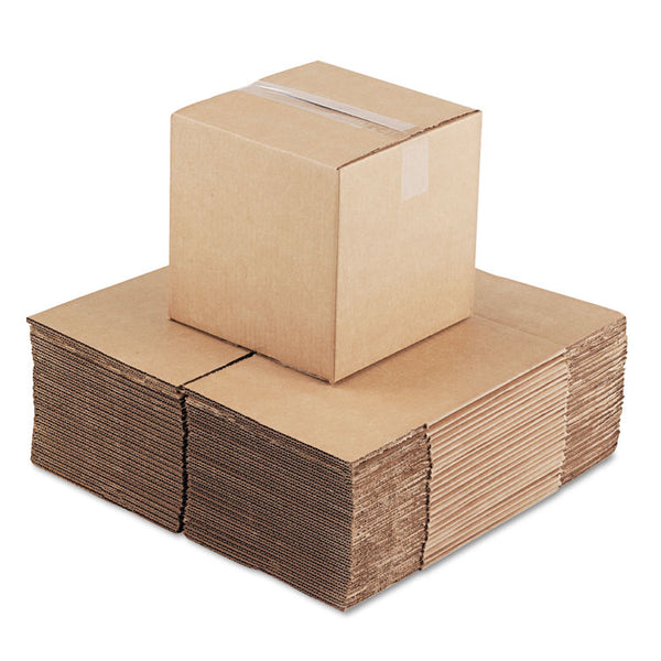 Universal® Cubed Fixed-Depth Corrugated Shipping Boxes, Regular Slotted Container (RSC), Large, 10" x 10" x 10", Brown Kraft, 25/Bundle (UNV101010)