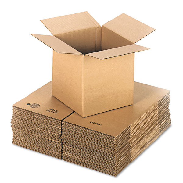 Universal® Cubed Fixed-Depth Corrugated Shipping Boxes, Regular Slotted Container, X-Large, 12" x 12" x 12", Brown Kraft, 25/Bundle (UNV121212)