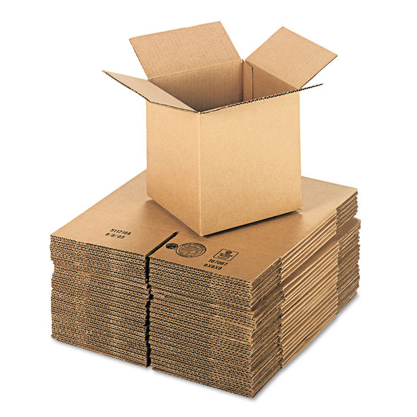 Universal® Cubed Fixed-Depth Corrugated Shipping Boxes, Regular Slotted Container (RSC), Medium, 8" x 8" x 8", Brown Kraft, 25/Bundle (UNV888)