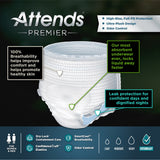Attends® Premier Unisex Adult Absorbent Underwear Pull On with Tear Away Seams X-Large Disposable Heavy Absorbency (1128078_BG) 14/BG