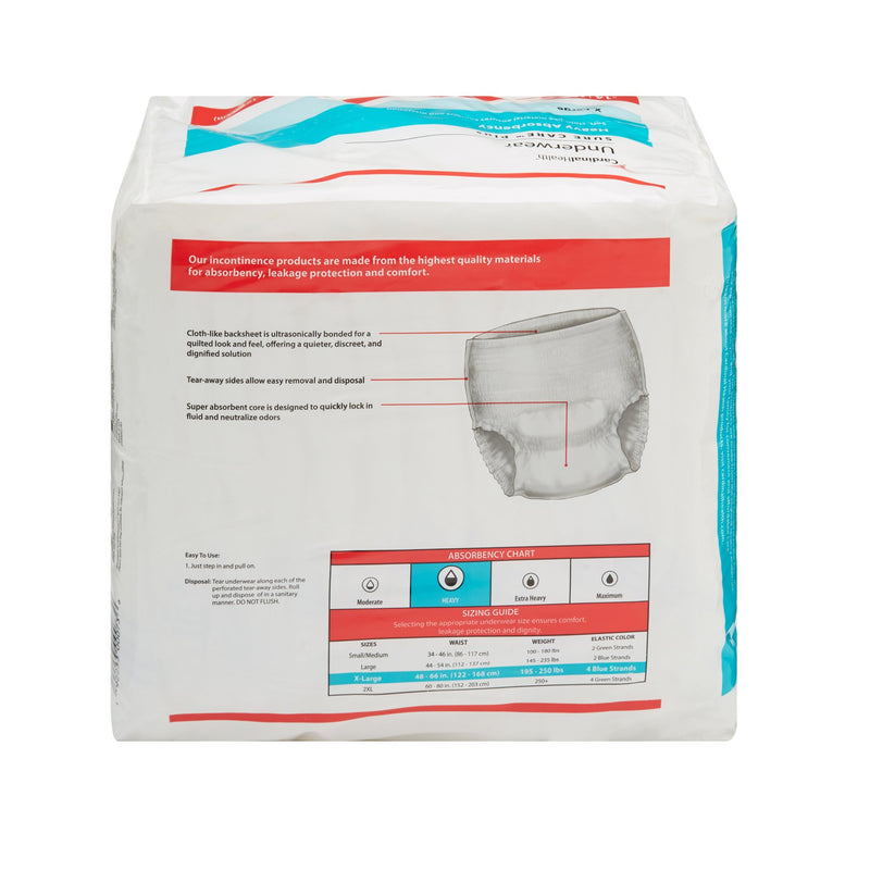 Sure Care™ Plus Unisex Adult Absorbent Underwear Pull On with Tear Away Seams X-Large Disposable Heavy Absorbency (439577_CS) 56/CS