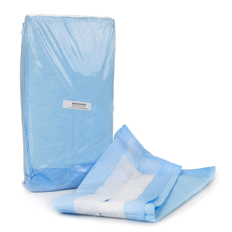 McKesson Classic Disposable Underpad 17 X 24 Inch Fluff / Polymer Light Absorbency (884218_CS) 300/CS