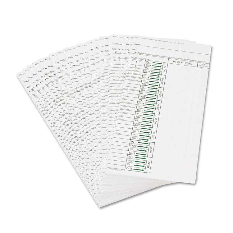 Acroprint® Time Clock Cards for Acroprint ATT310, One Side, 4 x 10, 200/Pack (ACP096103080) Pack of 200