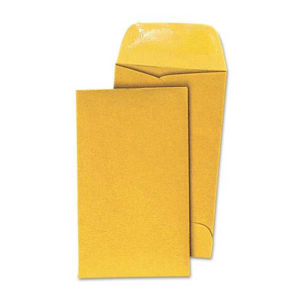 Universal® Kraft Coin Envelope, #5 1/2, Round Flap, Gummed Closure, 3.13 x 5.5, Light Brown Kraft, 500/Box (UNV35302)