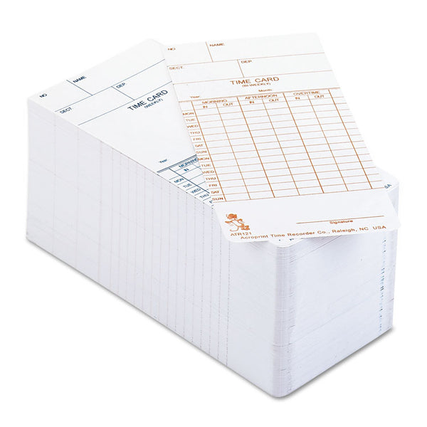 Acroprint® Time Clock Cards for Acroprint ATR120, Two Sides, 3.5 x 7, 250/Pack (ACP099110000) Pack of 250 Cards