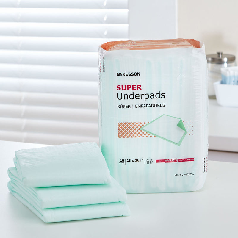 McKesson Super Disposable Underpad 23 X 36 Inch Fluff / Polymer Moderate Absorbency (724035_CS) 150/CS