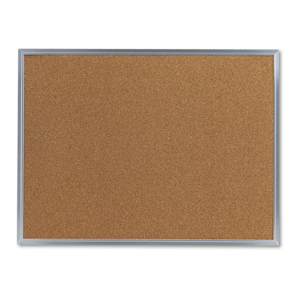 Universal® Cork Bulletin Board, 24 x 18, Tan Surface, Aluminum Frame (UNV43612)