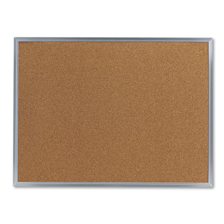 Universal® Cork Bulletin Board, 24 x 18, Tan Surface, Aluminum Frame (UNV43612)