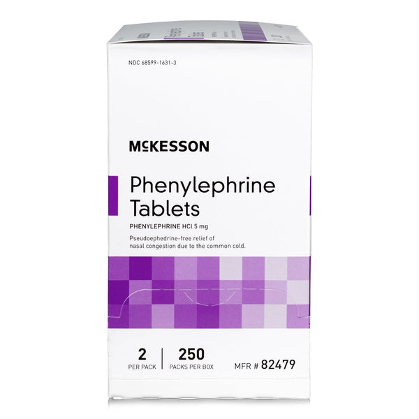 McKesson Brand Sinus Relief 5 mg Strength Tablet 2 per Pack (1111729_CS) 3000/CS