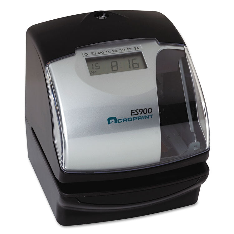 Acroprint® ES900 Atomic Electronic Payroll Recorder, Time Stamp and Numbering Machine, Digital Display, Black (ACP010209000) Each