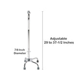 McKesson Large Base Quad Cane Steel 29 to 37-1/2 Inch Height Chrome (1065218_EA) 1/EA