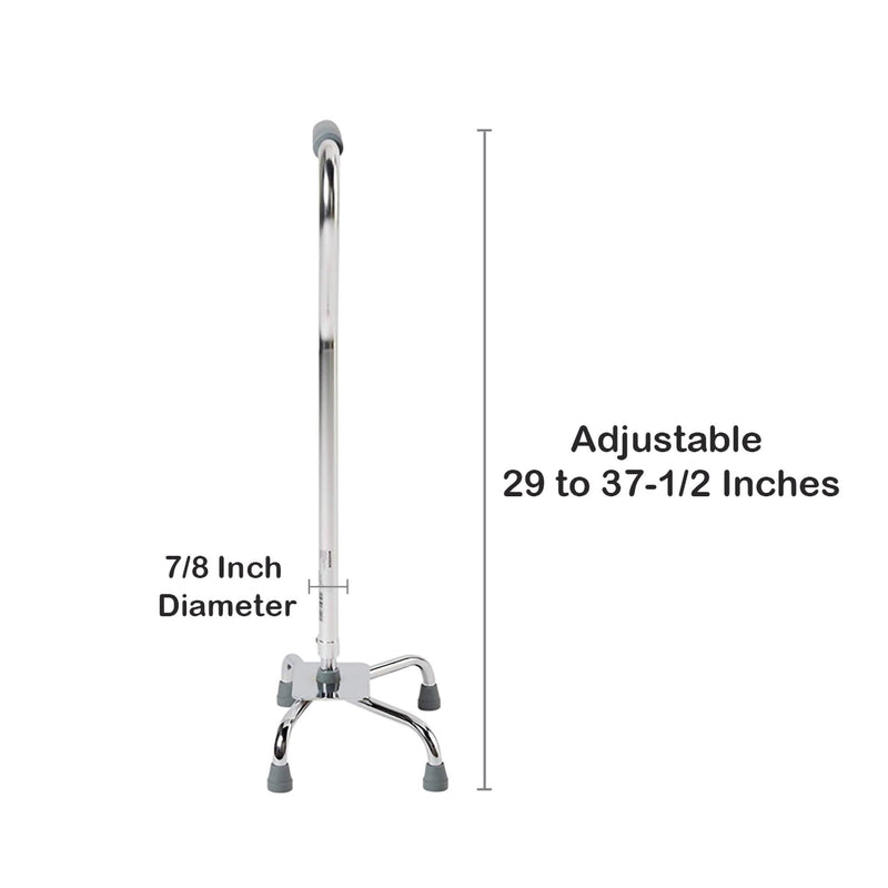McKesson Large Base Quad Cane Steel 29 to 37-1/2 Inch Height Chrome (1065218_EA) 1/EA