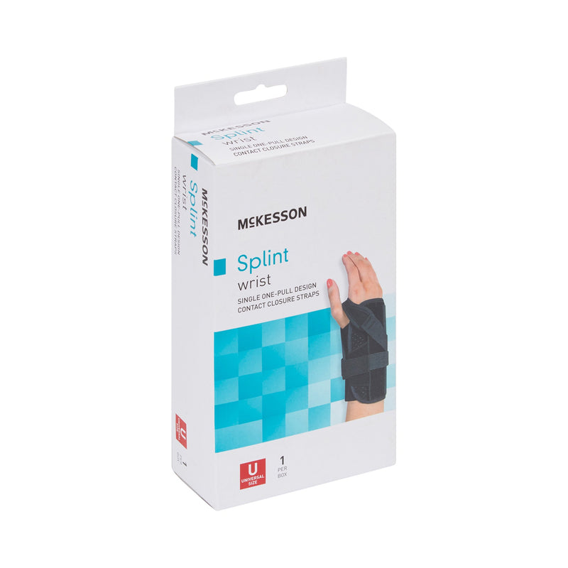 McKesson Wrist Brace Foam / Nylon Left Hand Black One Size Fits Most (1159162_EA) 1/EA