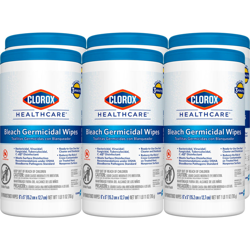 Clorox Healthcare® Surface Disinfectant Cleaner Premoistened Bleach Germicidal Manual Pull Wipe 150 Count Canister Floral Scent NonSterile (726380_PK) 1/PK