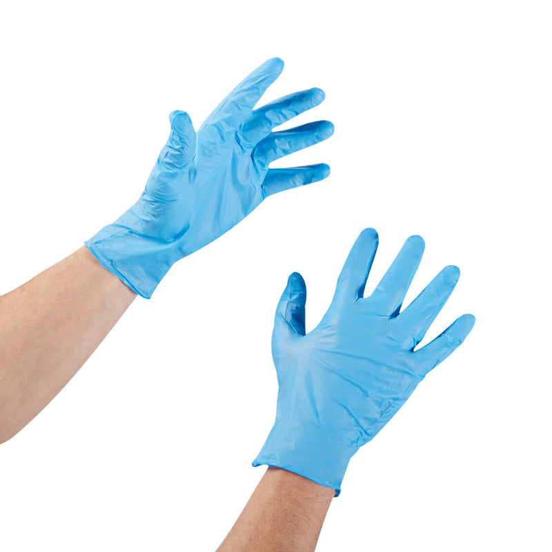 McKesson Confiderm® 3.8 Exam Glove Large NonSterile Nitrile Standard Cuff Length Textured Fingertips Blue Not Rated (921613_BX) 100/BX