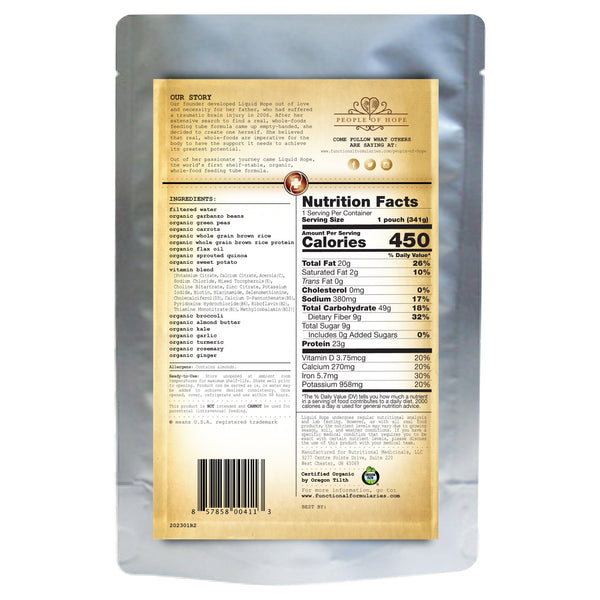 Liquid Hope® Oral Supplement Unflavored Liquid 12 oz. Pouch (978981_EA) 1/EA