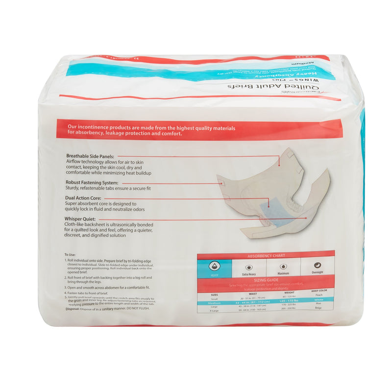Wings™ Plus Quilted Unisex Adult Incontinence Brief Medium Disposable Heavy Absorbency (630819_BG) 1/BG