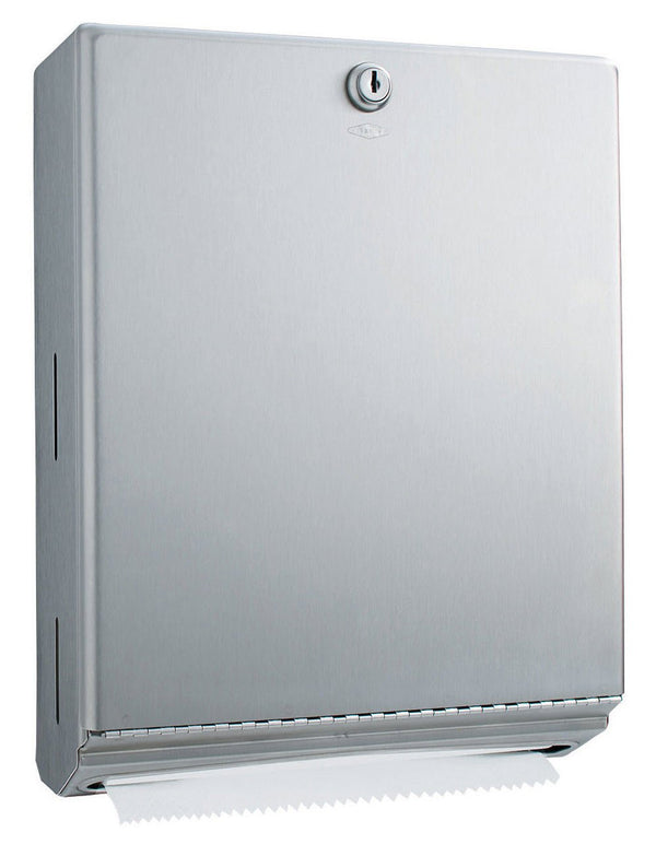 Bobrick Paper Towel Dispenser Satin Finish Stainless Steel Manual Pull 400 C-Fold / 525 Multi-fold Surface Mount (915581_EA) 1/EA