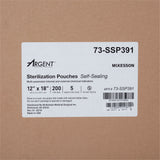 McKesson Argent™ Sure-Check® Sterilization Pouch Ethylene Oxide (EO) Gas / Steam 12 X 18 Inch Transparent / Blue Self Seal Paper / Film (527136_BX) 1/BX
