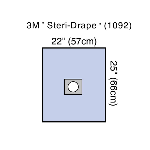 3M™ Steri-Drape™ Surgical Drape Small Drape with Aperture 22 W X 25 L Inch Sterile (5727_BX) 25/BX
